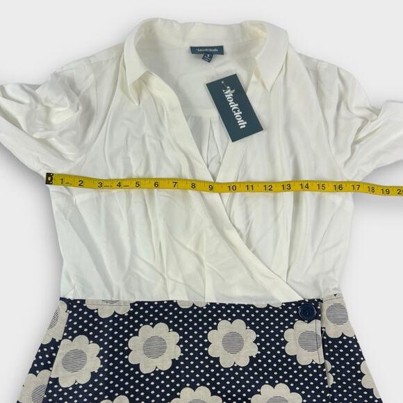 Modcloth Au Contraire Floral Daisy Retro Wrap Twofer Dress Size 6 NEW - Picture 8 of 11